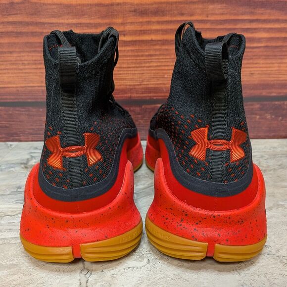 Under Armour Curry 4 Men\'s 11 Red Rogue Black Gum Basketball Shoes 1298306-603 main image 4